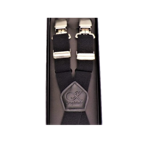 Knightsbridge Extra Long and Strong Wide Clip Braces Black